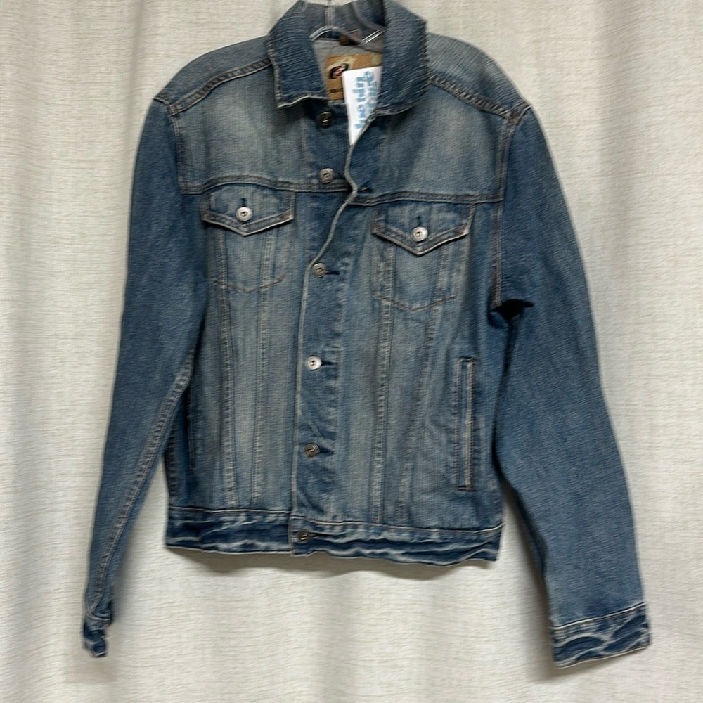 * SALE * Vintage Y2K blue denim SIDEOUT jean jacket logo buttons